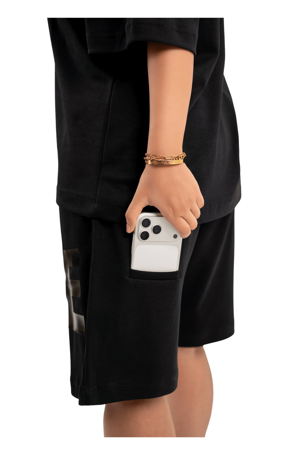 WAVE Oversized T-Shirt & Shorts Set – Black