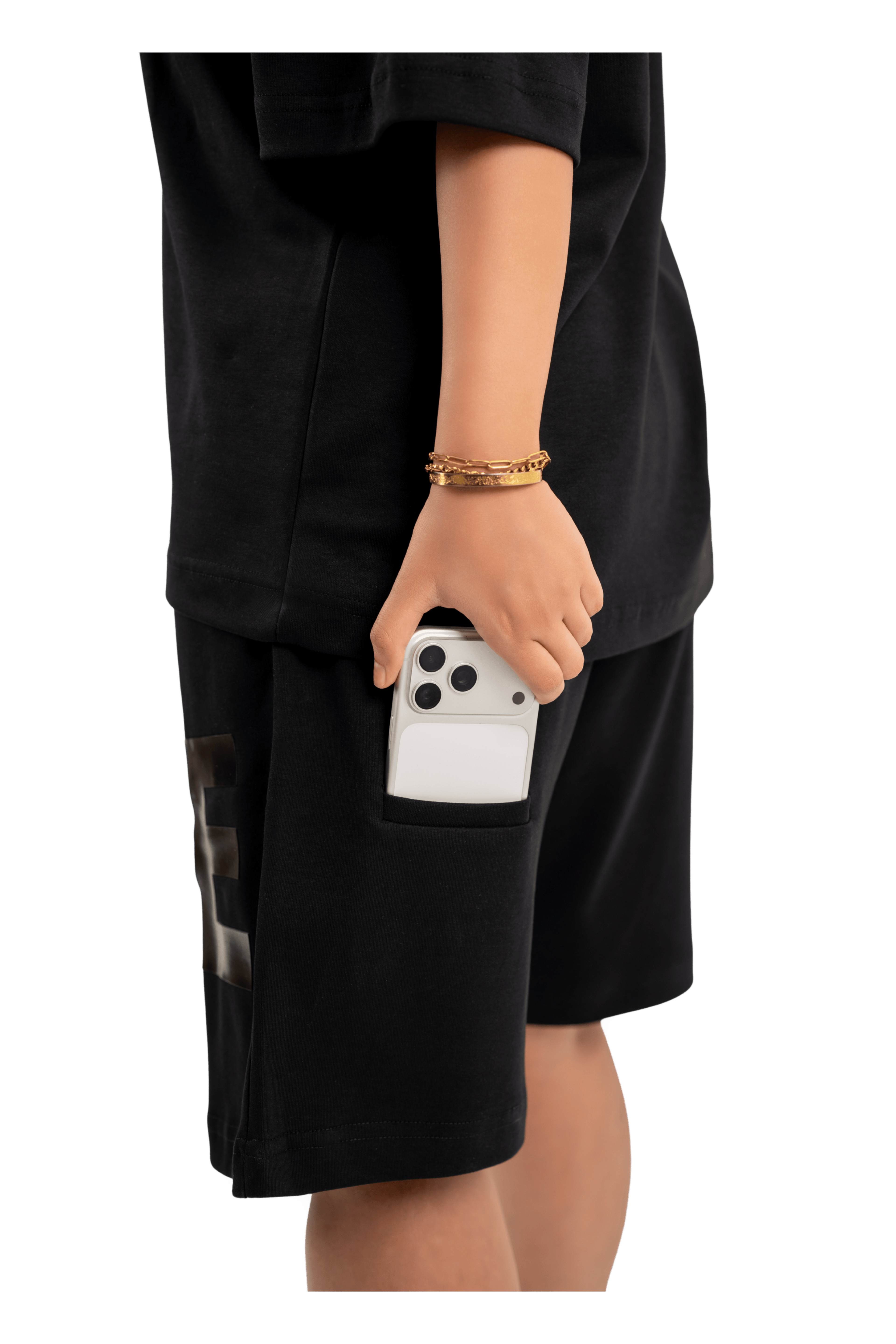 WAVE Oversized T-Shirt & Shorts Set – Black