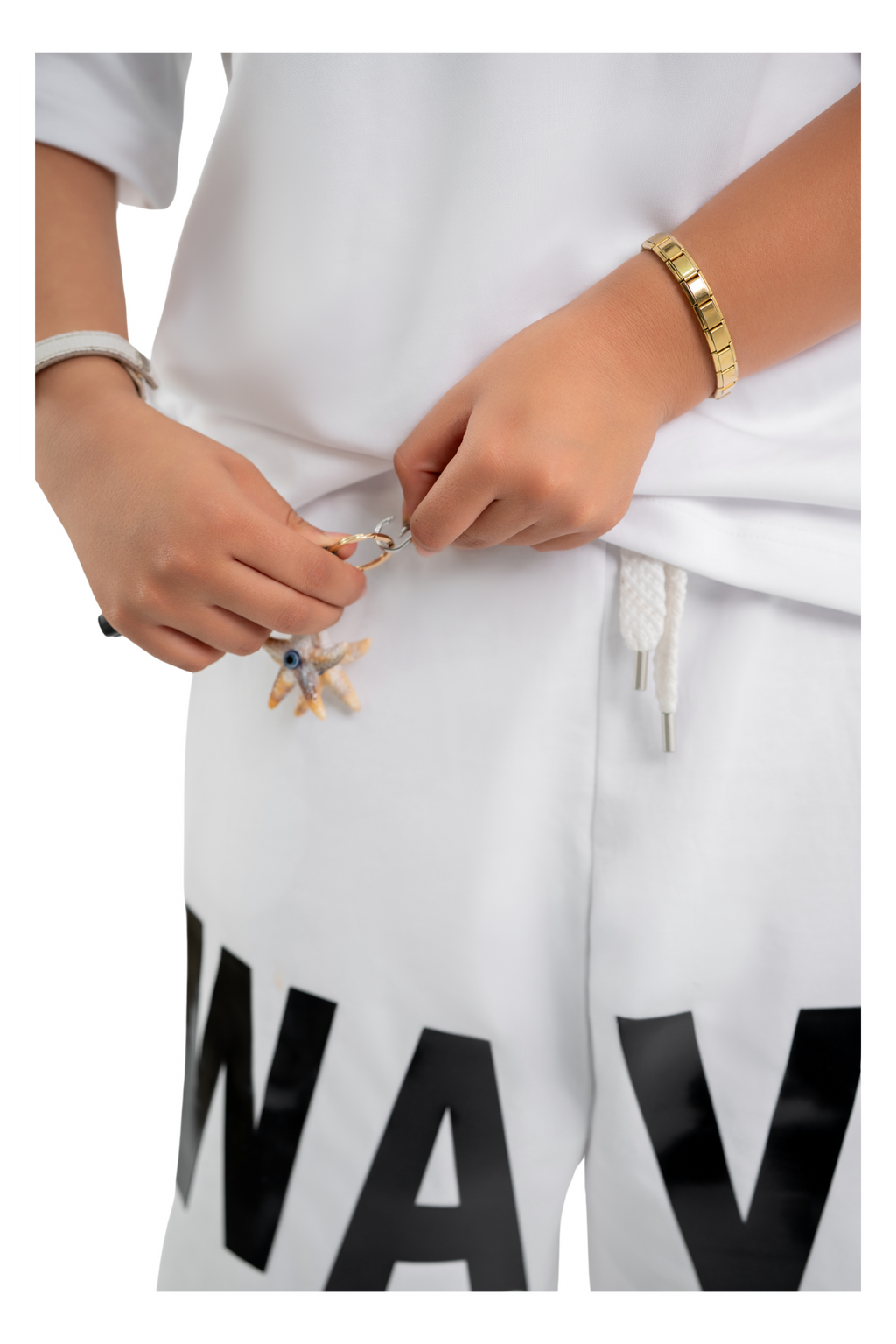 WAVE Oversized T-Shirt & Shorts Set – White