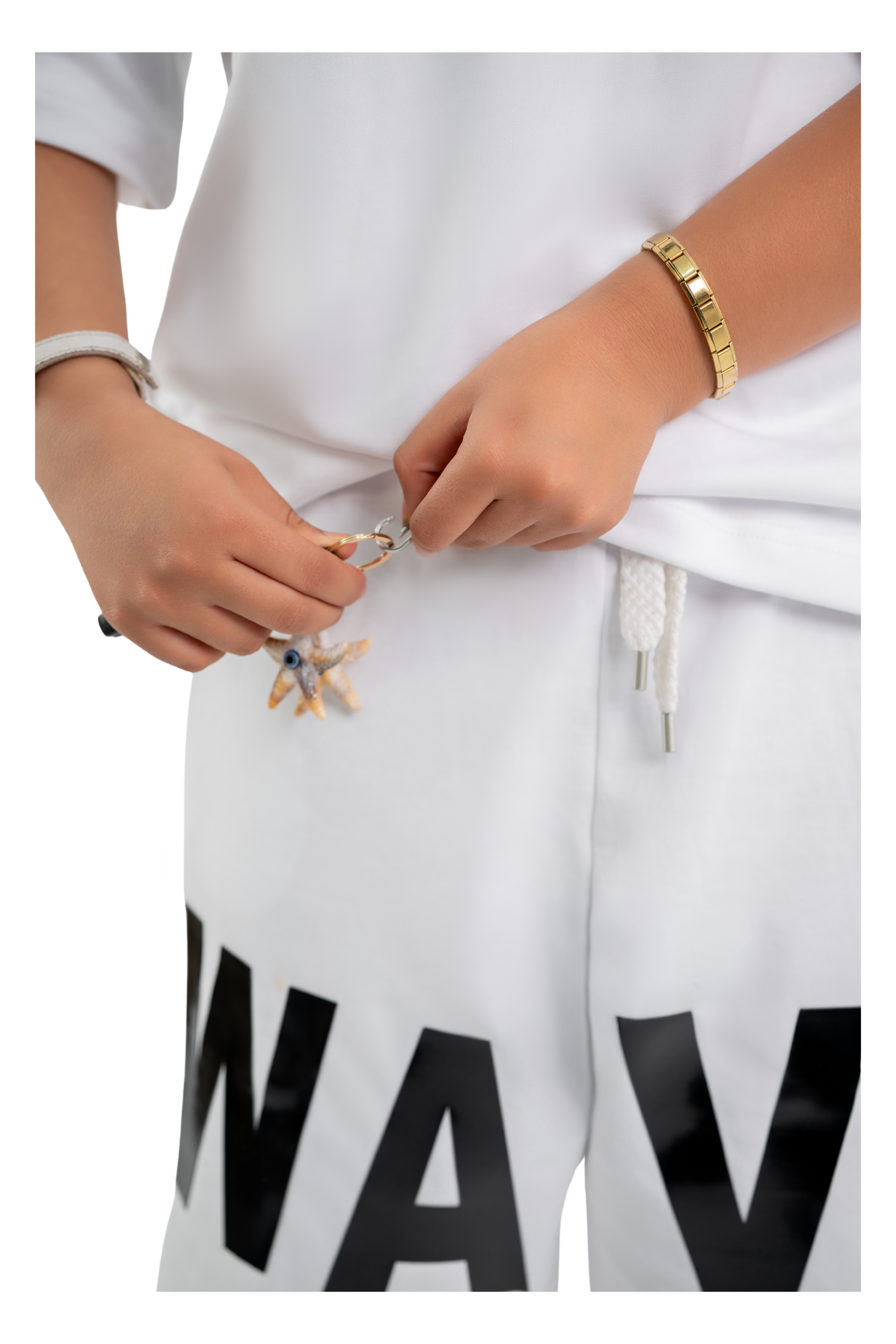 WAVE Oversized T-Shirt & Shorts Set – White