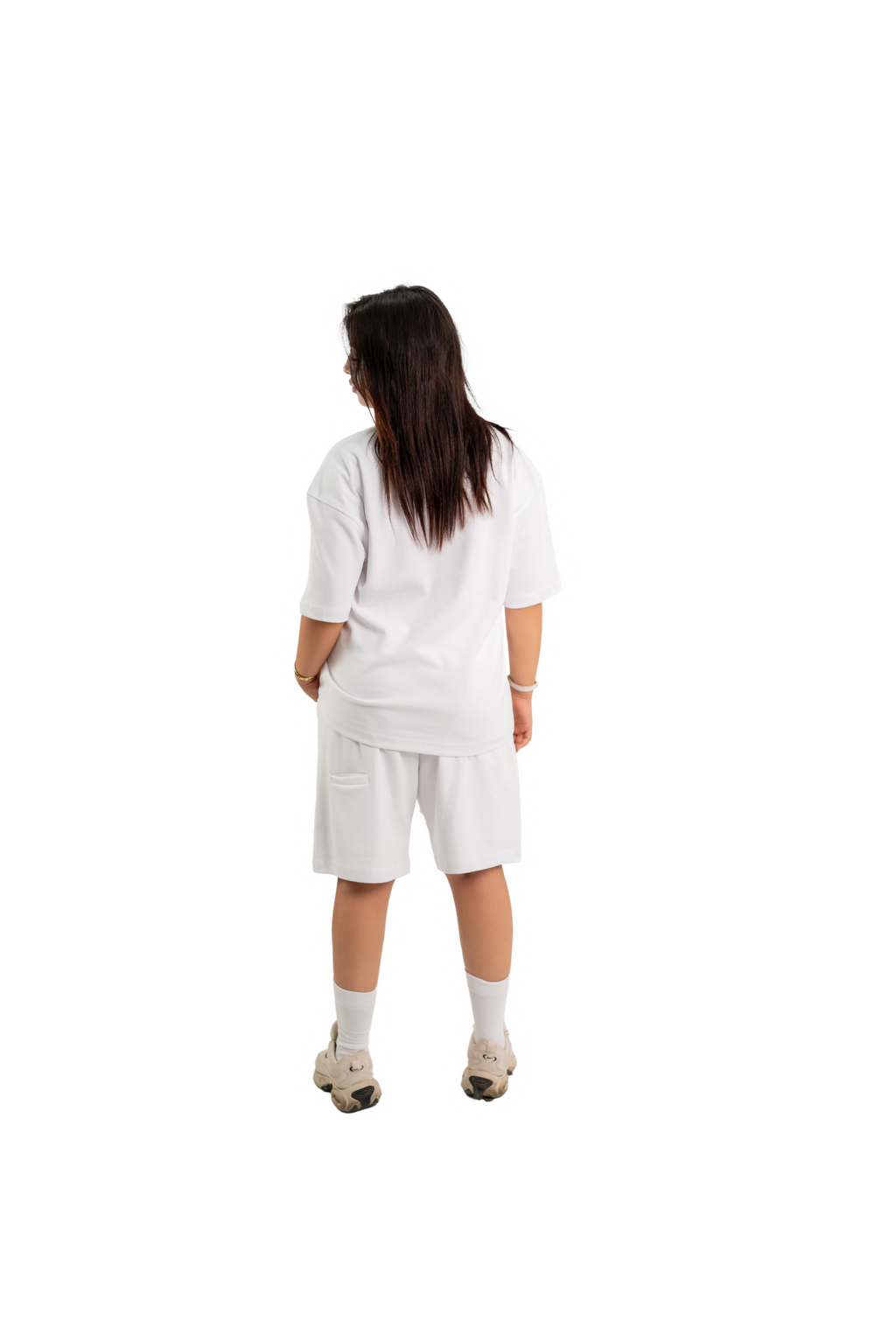 WAVE Oversized T-Shirt & Shorts Set – White