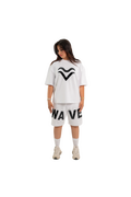 WAVE Oversized T-Shirt & Shorts Set – White